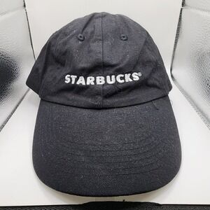 Starbucks Coffee Company Black Cotton Baseball Cap Hat Adjustable Strap